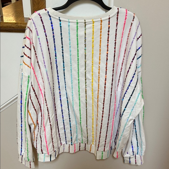 Queen of Sparkles SET XL Multi Sequin Sweatshirt and shorts set - Picture 8 of 16